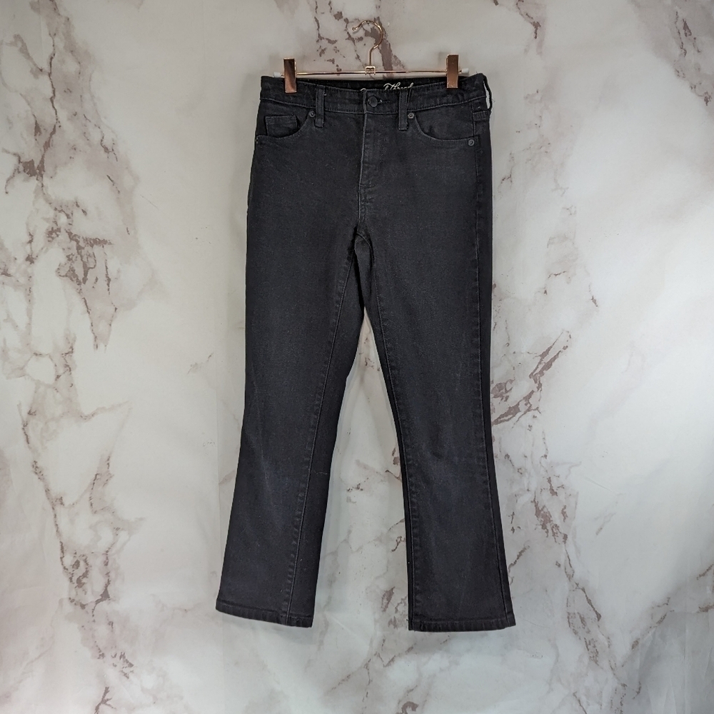 Universal Thread Jeans Womens 00 24 Black High Rise Bootcut Crop Denim Boyfriend